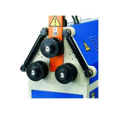 A close up image of a head on a roll bender, the machine is the Baileigh R-H45