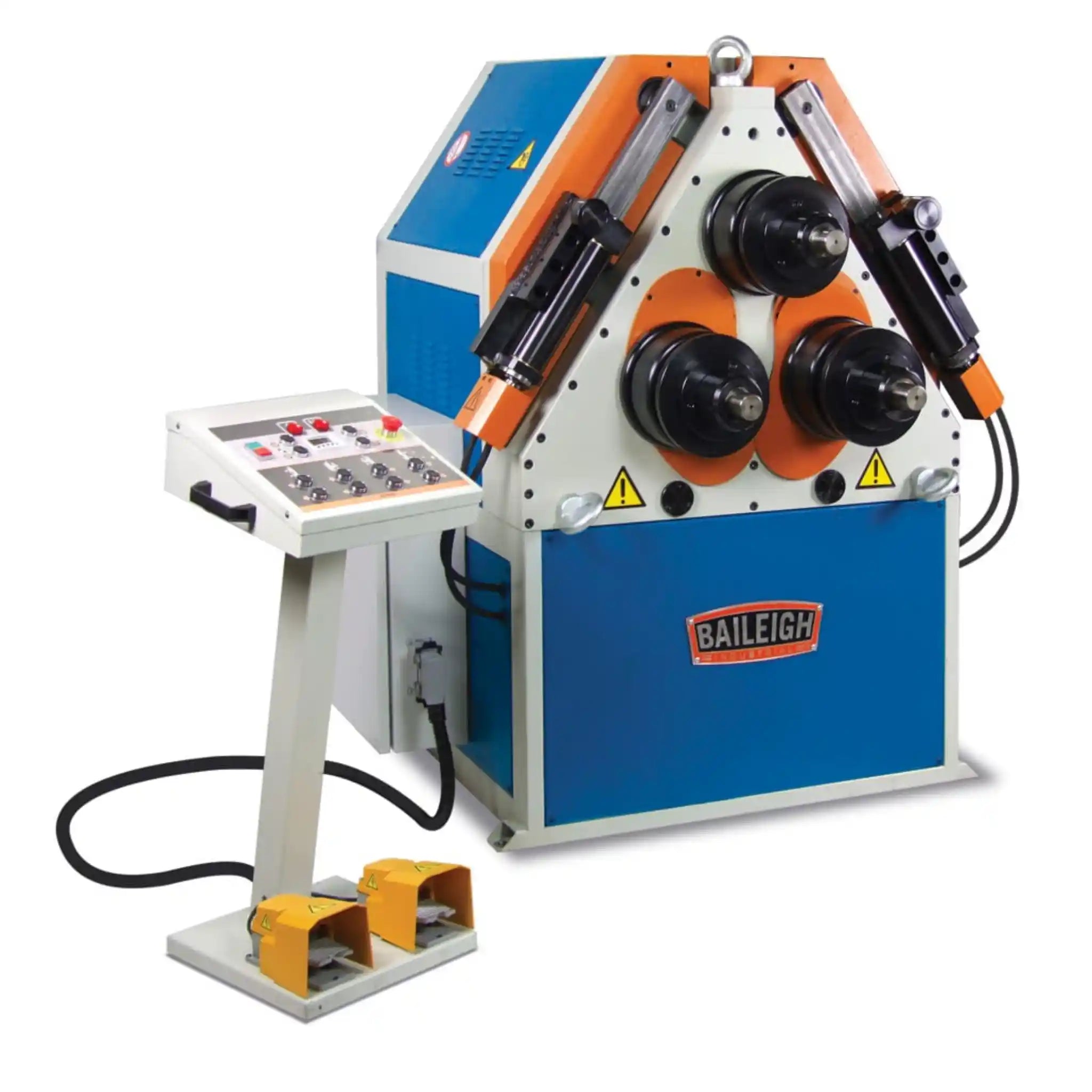 A image showing the full roll bender, the roll bender is the R-H85 manufactured by Baileigh