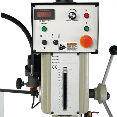 The control panel on the DP-1000VS by Baileigh