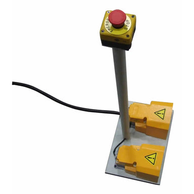 A image of the foot pedal controls, used to operate the R-M60 roll bender, manufactured by Baileigh