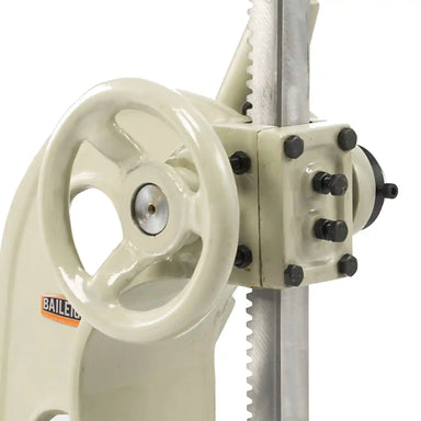 A up close image of the press ram mechanism on the AP-3R manufactured by Baileigh