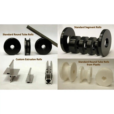 A image showing the compatible rolls available for the Baileigh R-H65 roll bender