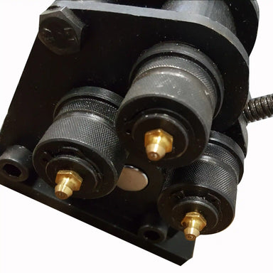 A top down view of the rolls installed on the Baileigh R-M3