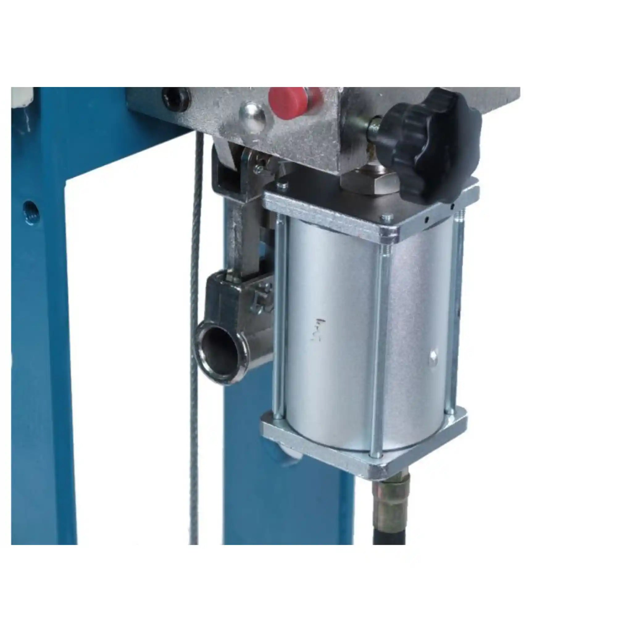 A image showing the air cylinder installed on the Baileigh HSP-50A