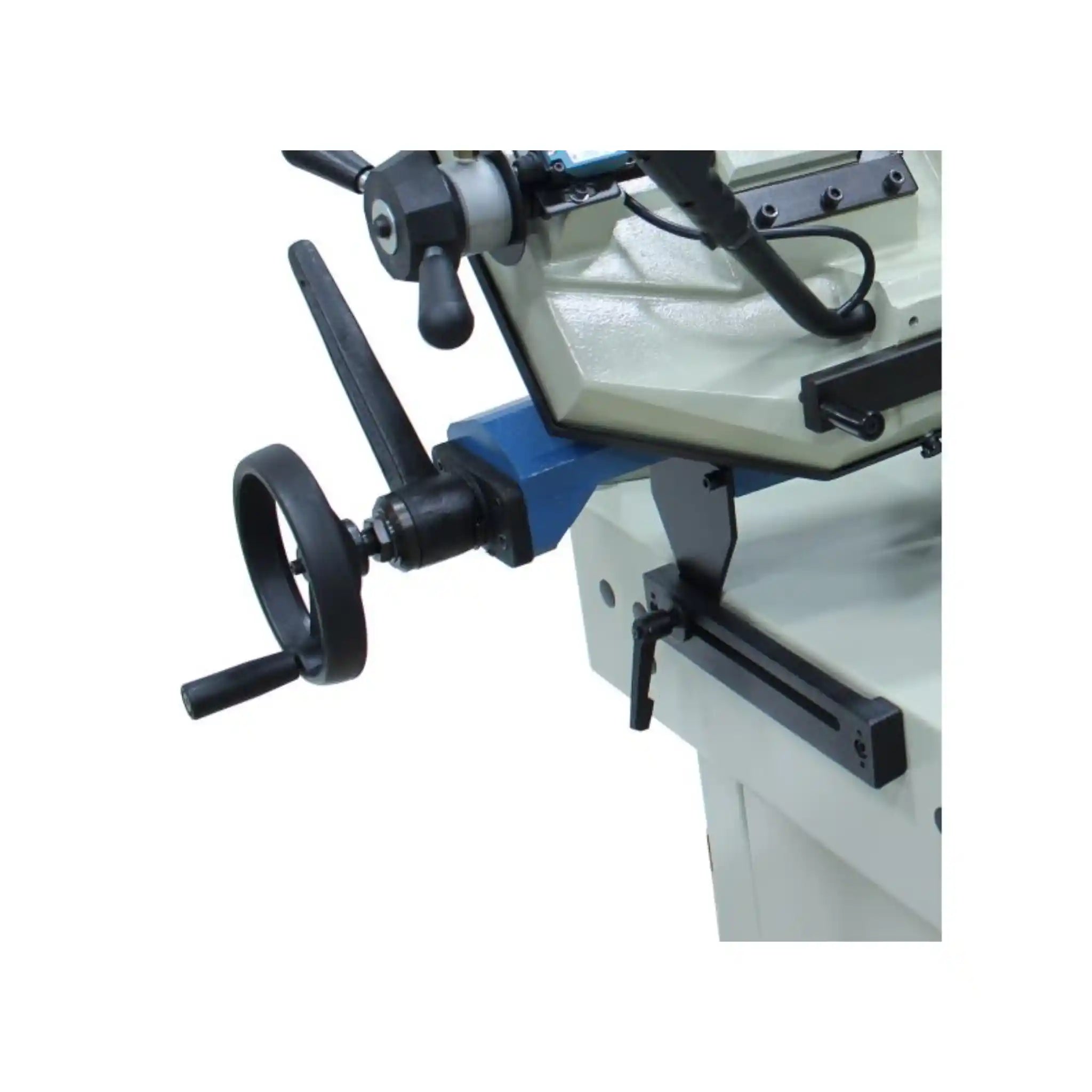 Close Up image of the Manual dual mitering bandsaw from Baileigh