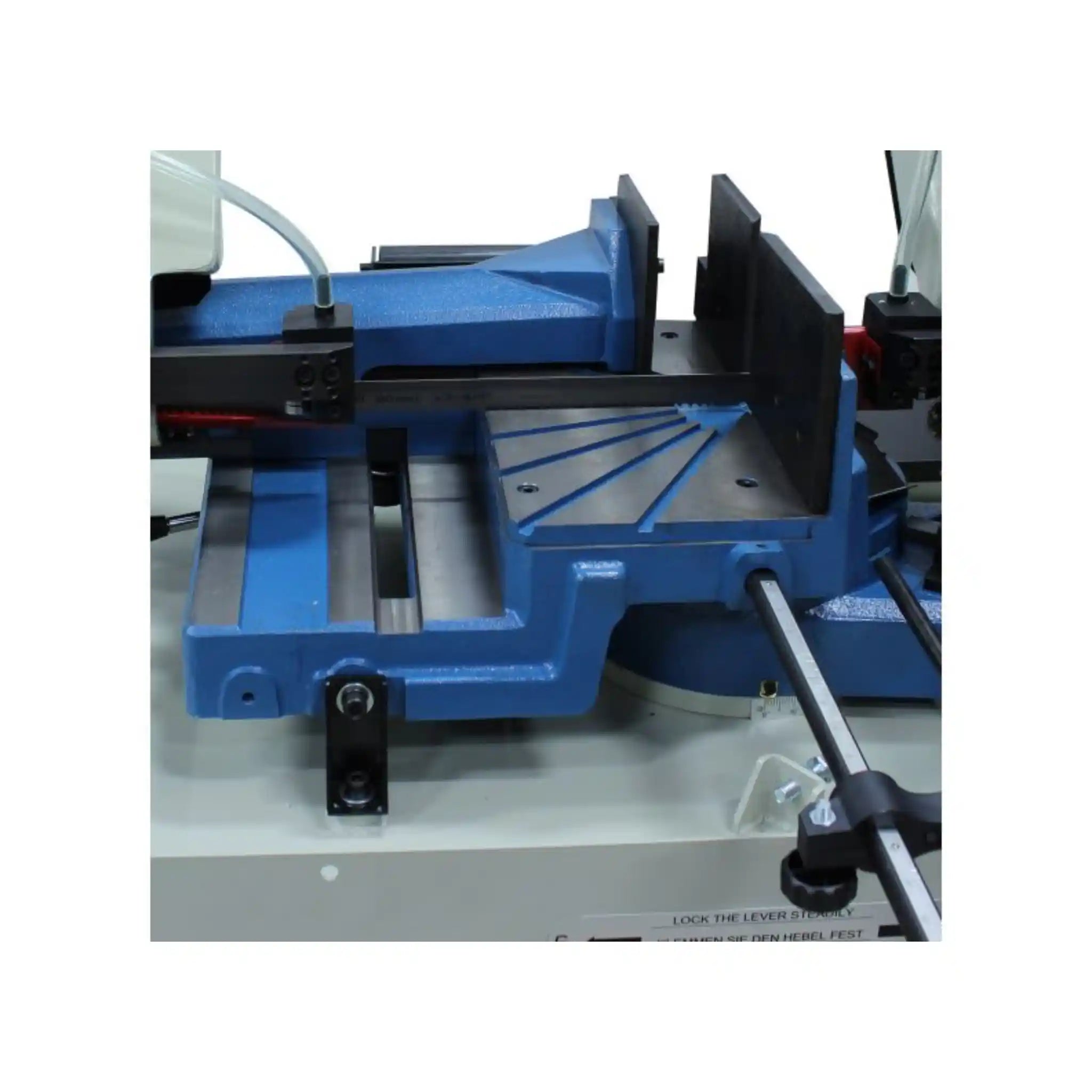 An image of the BS-350M Bandsaw showing the cutting deck and vise