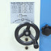Blade speed selector chart and wheel on the BSV-12 bandsaw from Baileigh
