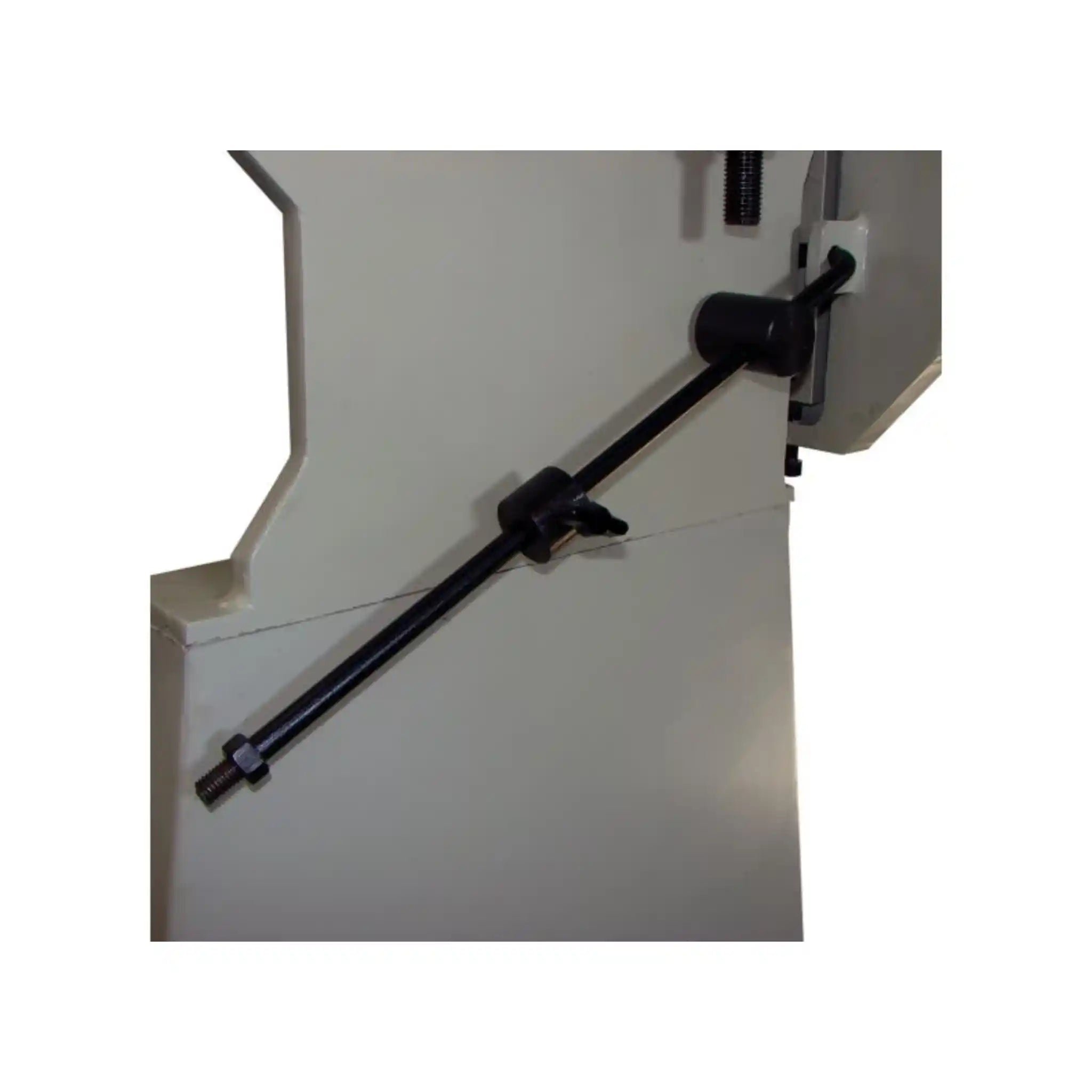 A up close image showing the linkage rod on the BB-4814 box and pan folder