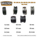 A image of available flat rolls for the Baileigh BR-18E-24 bead roller