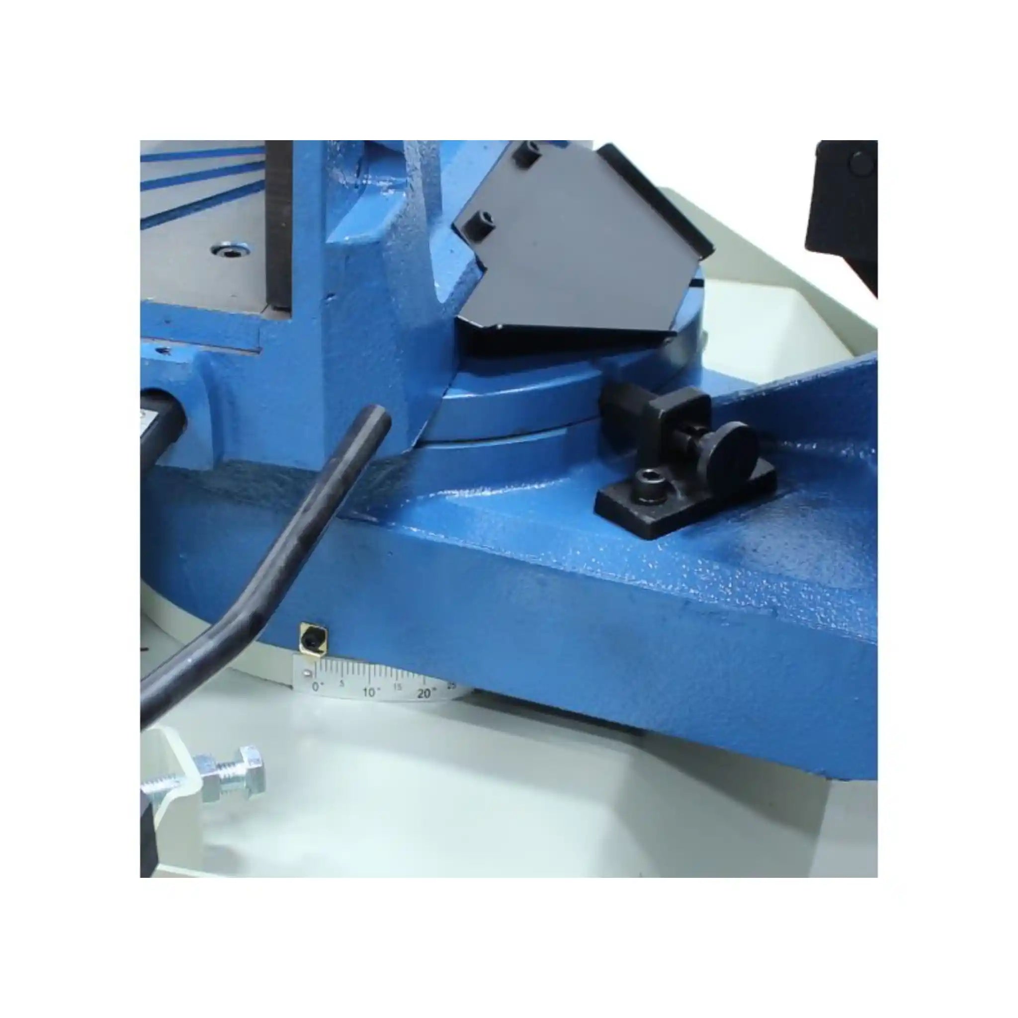The Baileigh BS-350M up close image of the Material stop mechanism 