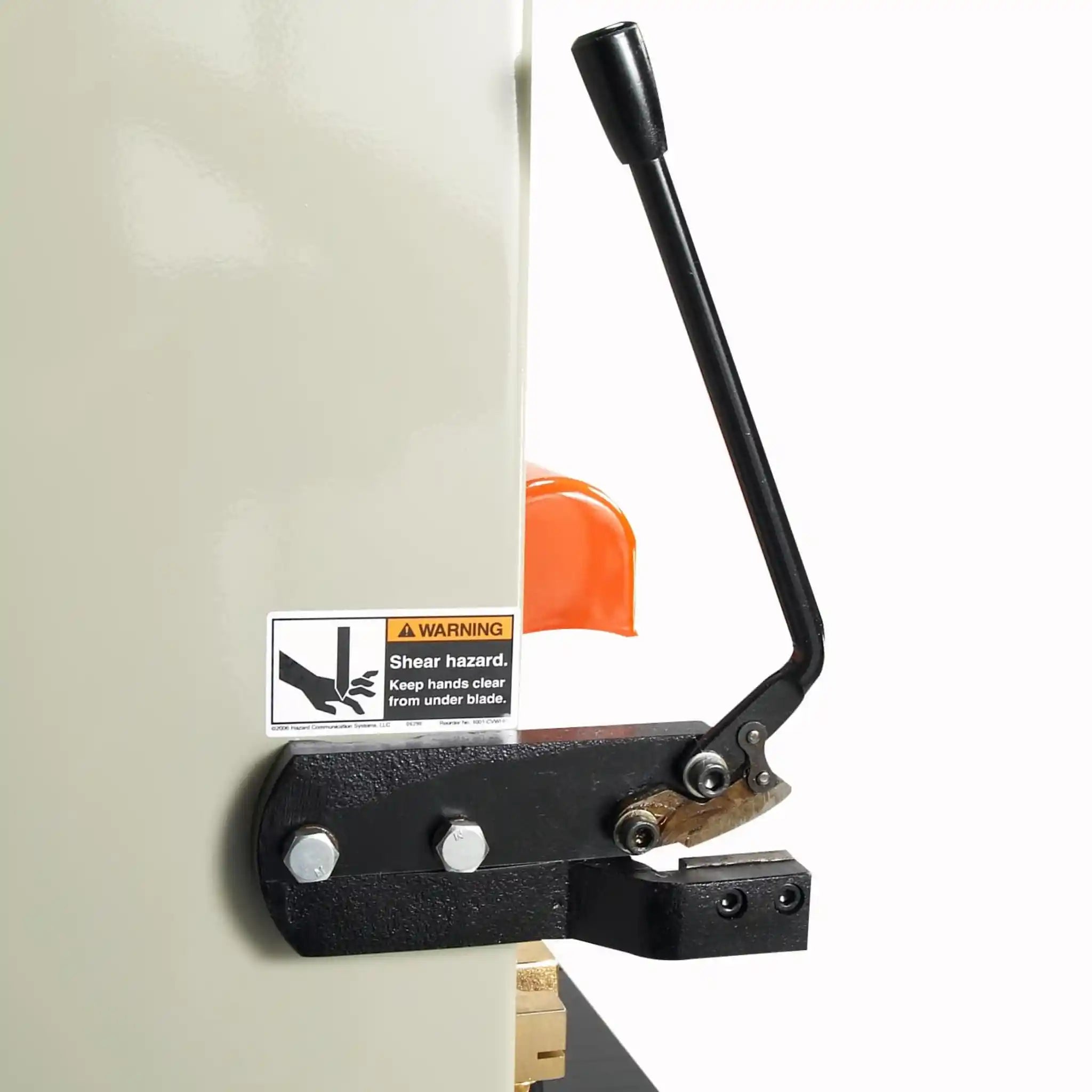 A image showing the shear feature which is mounted on the side of the Baileigh BSV-24