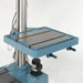 A close up image of the adjustable table on the  DP-1250VS Drill press