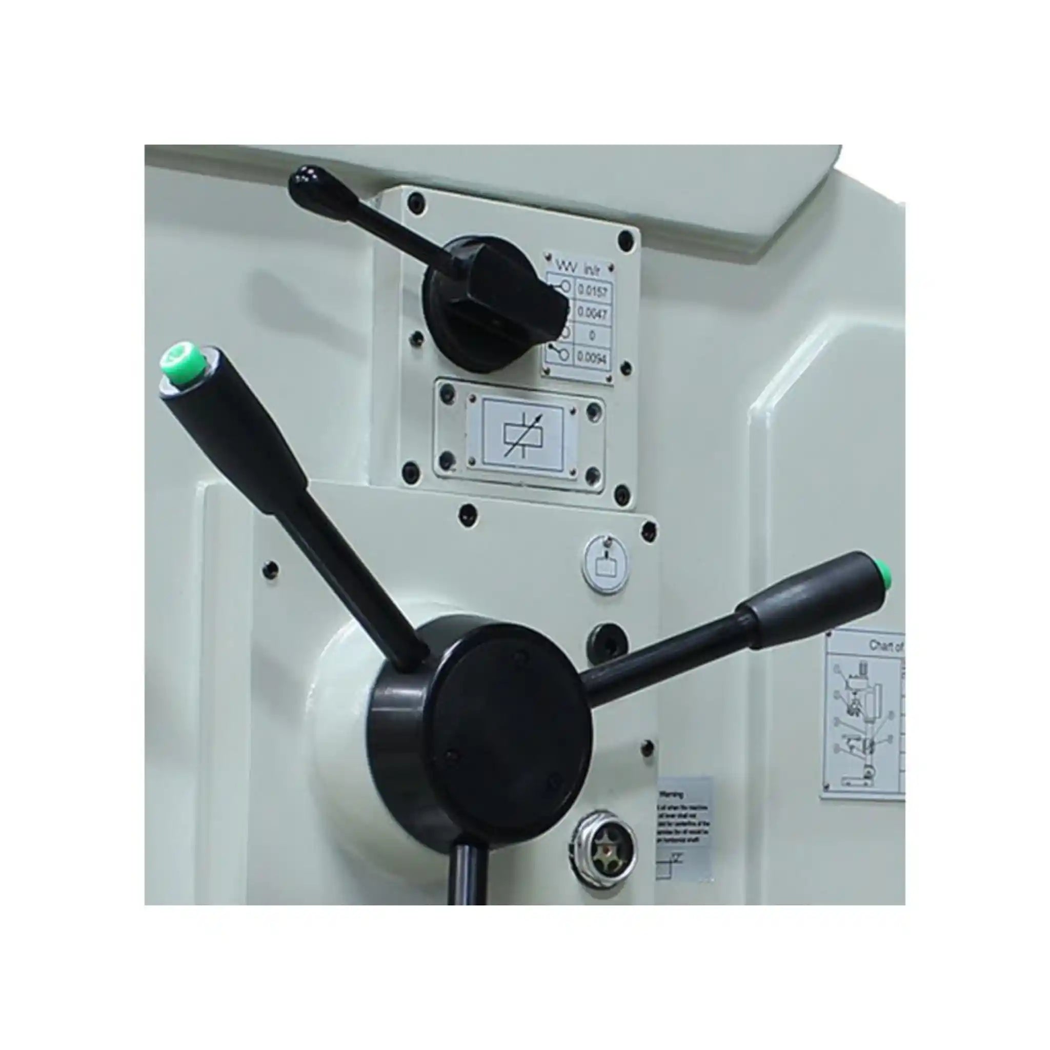 A image of the power feed shifter on  the Baileigh DP-1850G