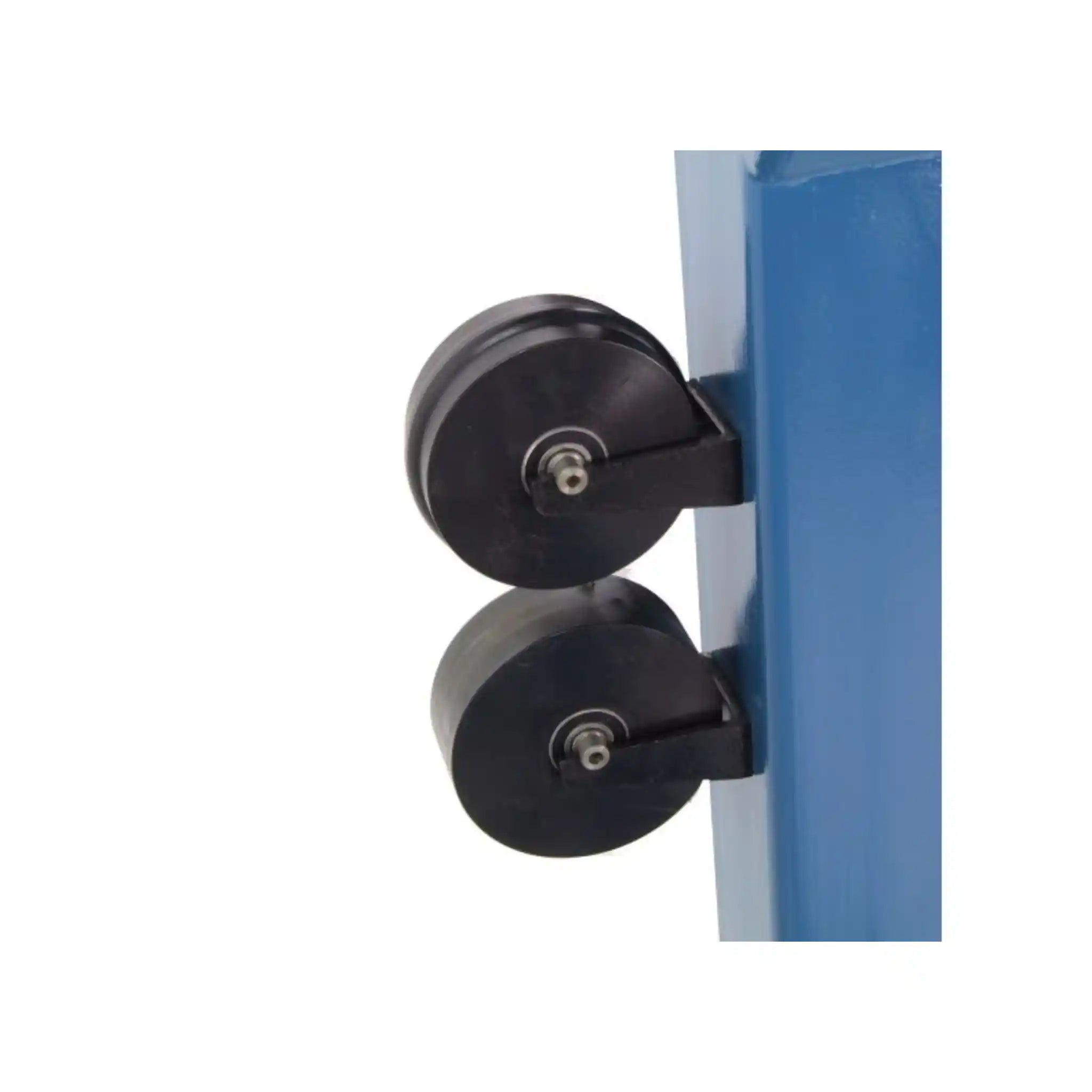 A image of the upper wheel storage brackets on the Baileigh EW-40 English wheel