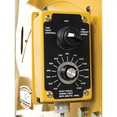 A close up of the speed control on the Baileigh MH-19