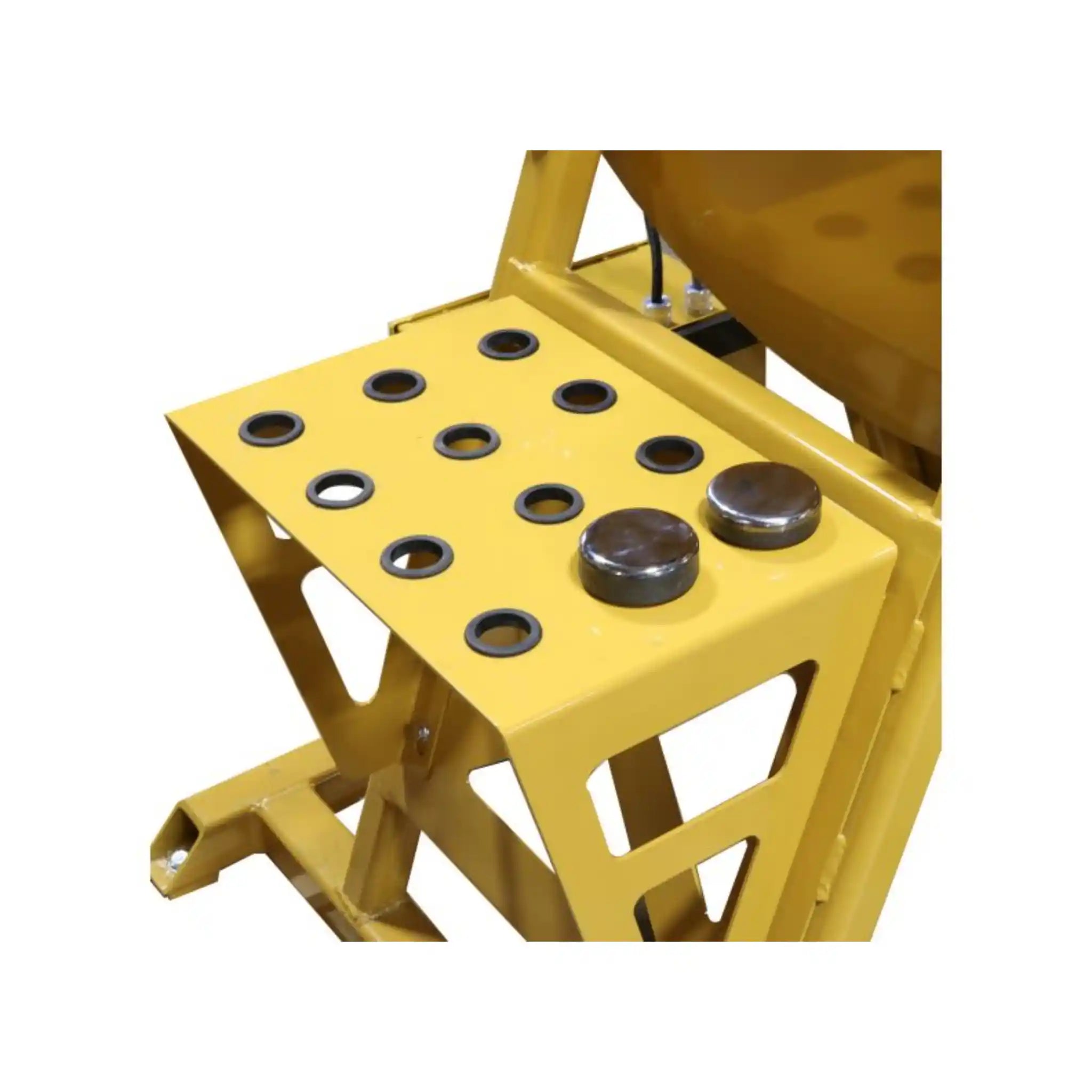 A close up image of the tooling storage tray on the Baileigh MH-19