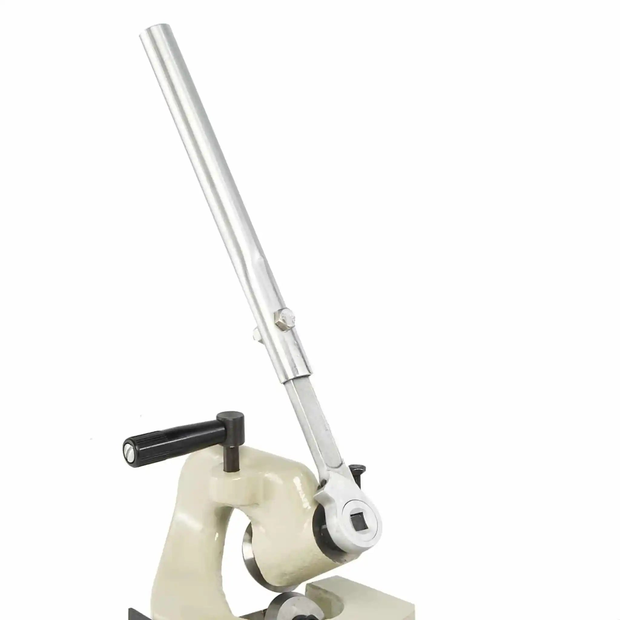 A image taken of the operating handle on the Baileigh MPS-3 shear, used to operate the shear