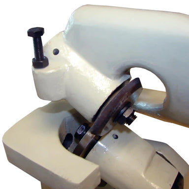 A up close image taken of the rotary shear rollers on the MPS-3 shear, manufactured by Baileigh