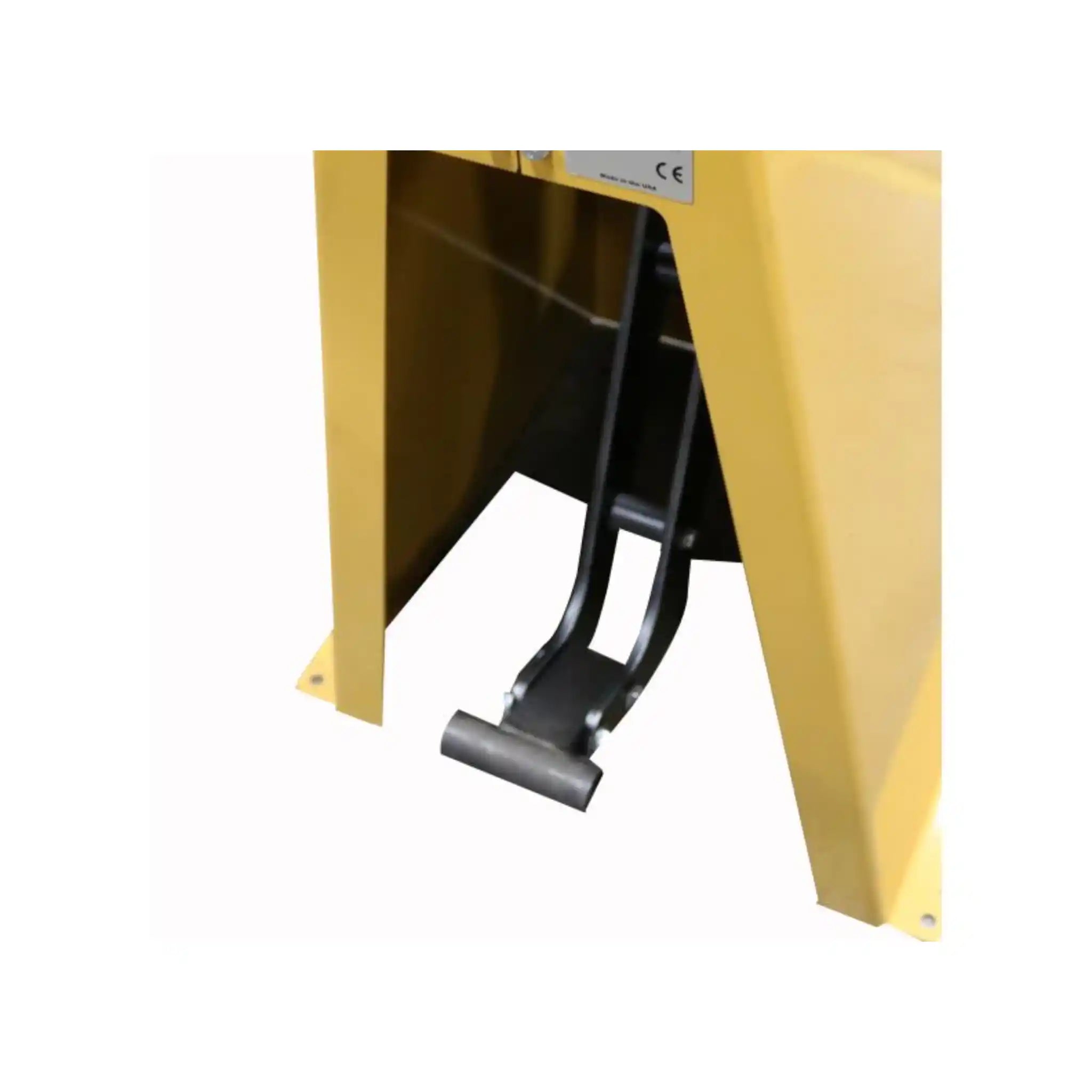 A image of the foot pedal, used to operate the machine. The machine is the Baileigh MSS-14F