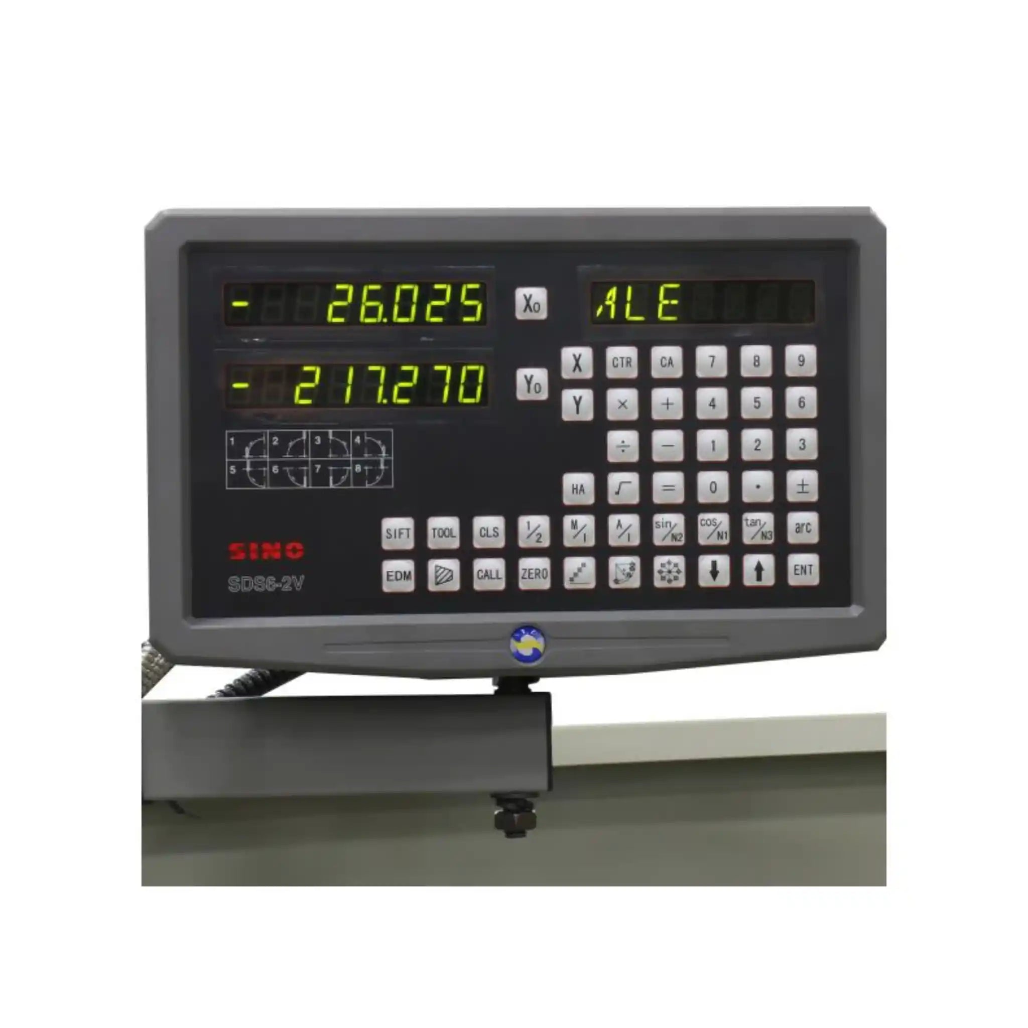 A image of the digital readout used to operate the Baileigh PL-1860E lathe