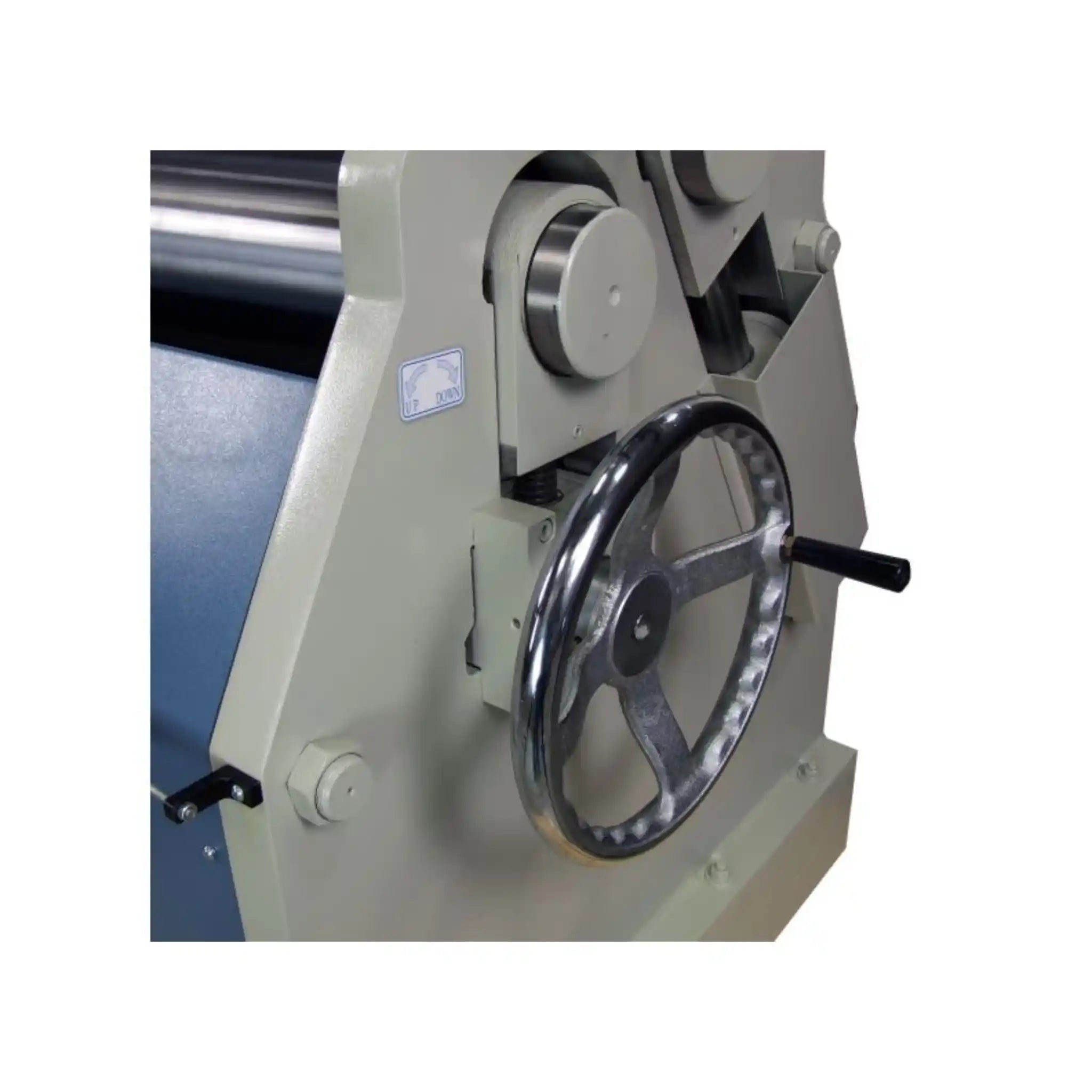 A image showing the manual hand wheel, use to operate the Baileigh PR-510 manually 