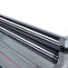A image taken from the front of the bending rollers on the Baileigh PR-514 plate roller