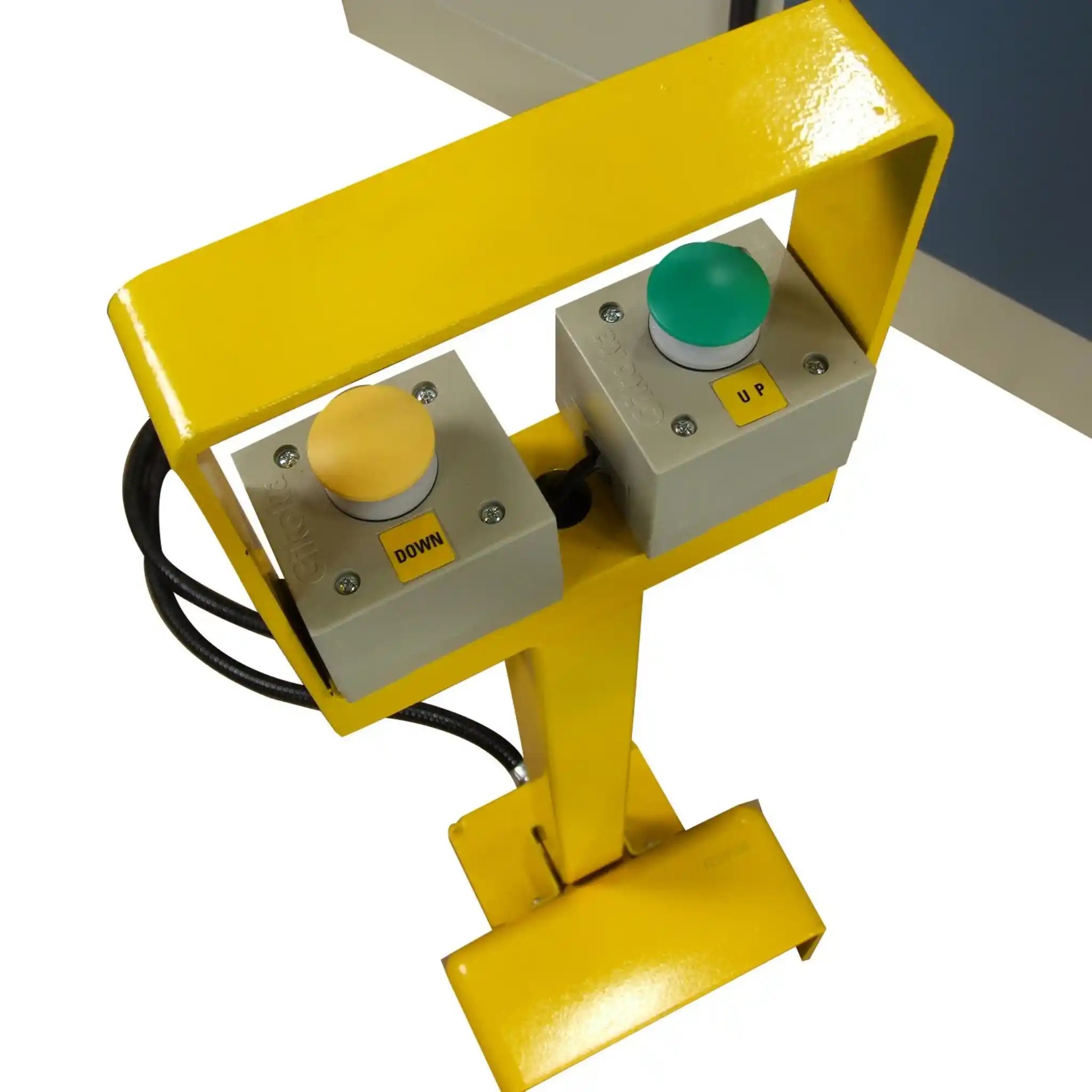 A image taken of the foot pedal controls used to operate the  PR-514 plate roller manufactured by Baileigh