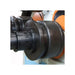 A close up image taken of one of the rolls installed on the roll bender, the R-H150