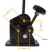 A close up image taken from the front of the rolls on the Baileigh R-M3 roll bender, the image also shows the size and distance of each roll
