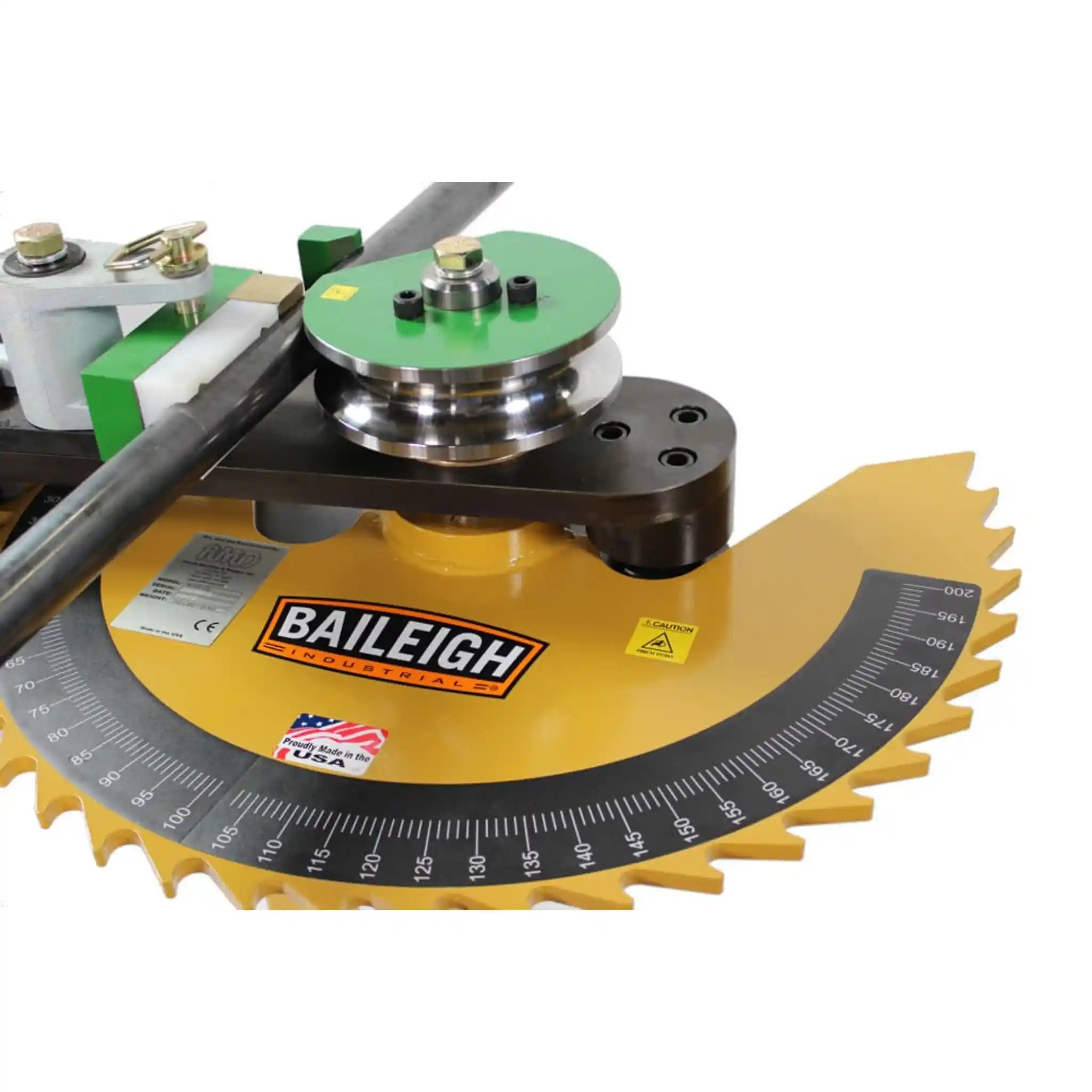 A image showing a tube bender die installed on the RDB-100 bender