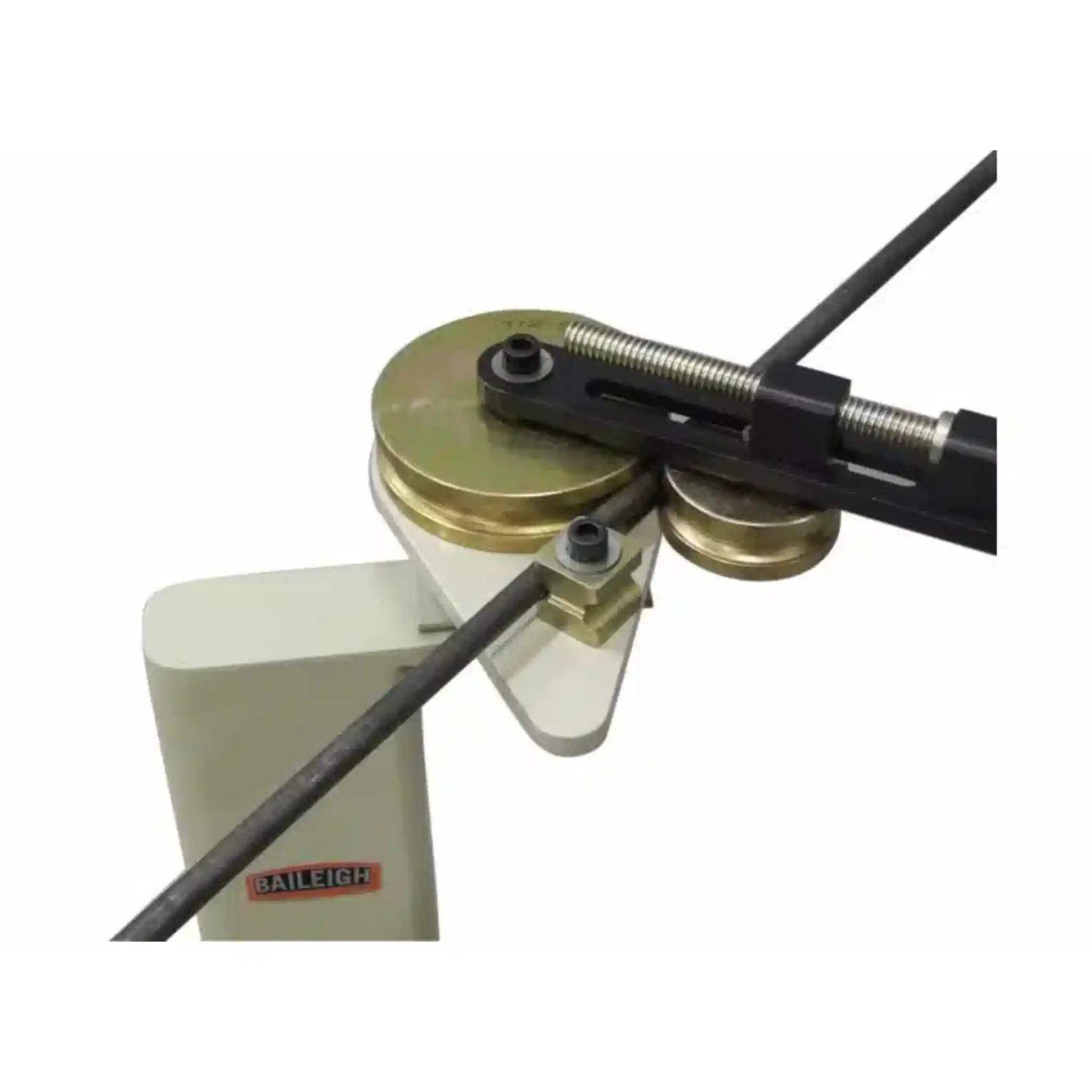 A image showing the RDB-10 tube bender in action, the bender manufactured by Baileigh