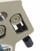 A close up image taken of the roller adjustment mechanism installed on the Baileigh SR-5016M