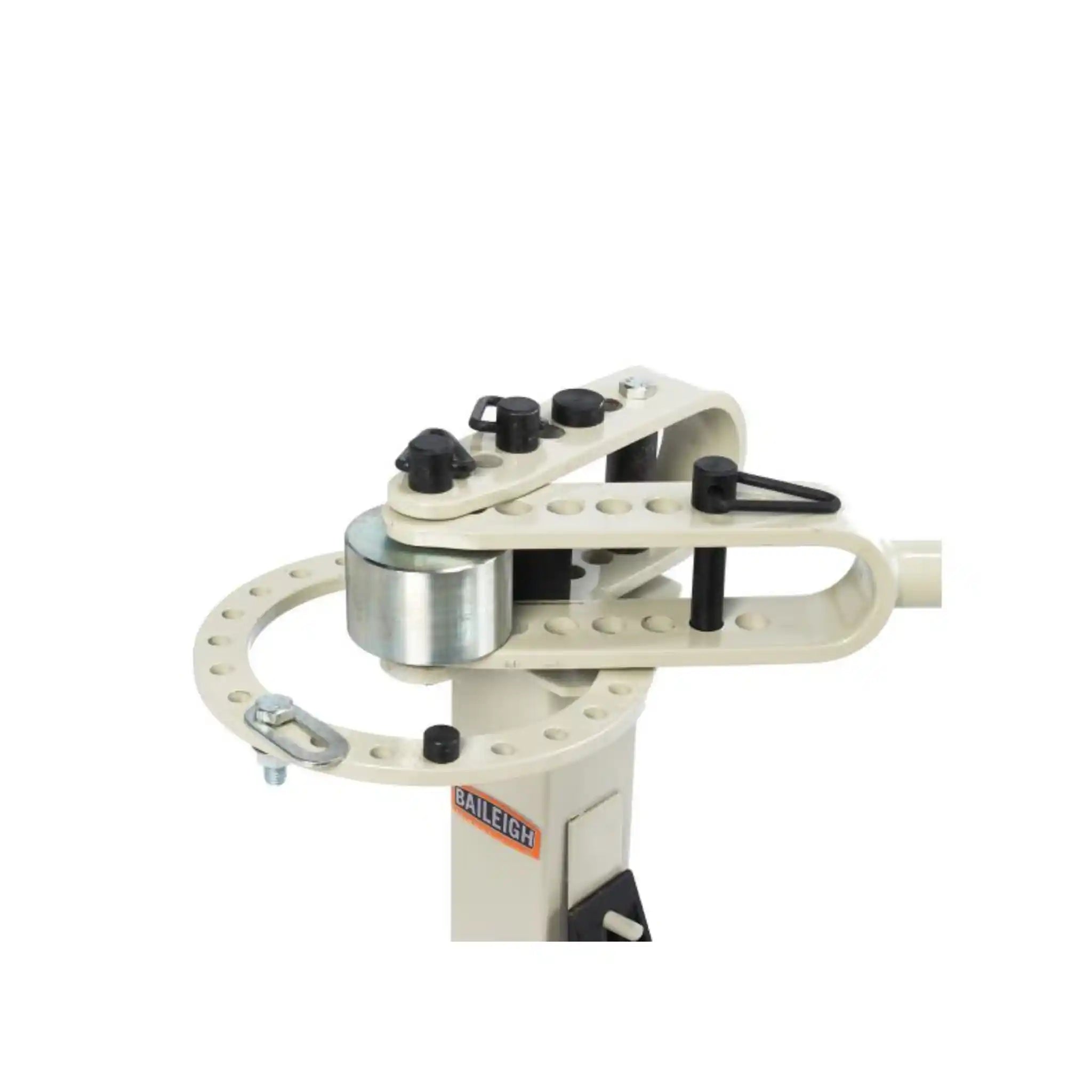 A side view image of the bending head on the Baileigh MCB-650  ornamental bender