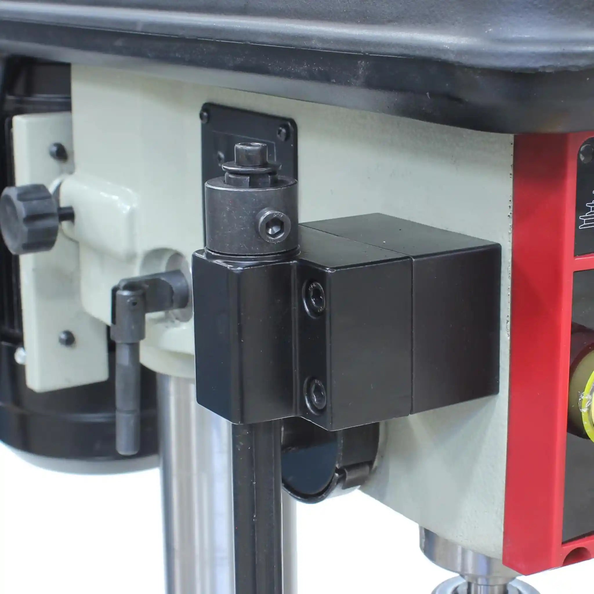 An up close image of the switch on the DP-1000E drill press