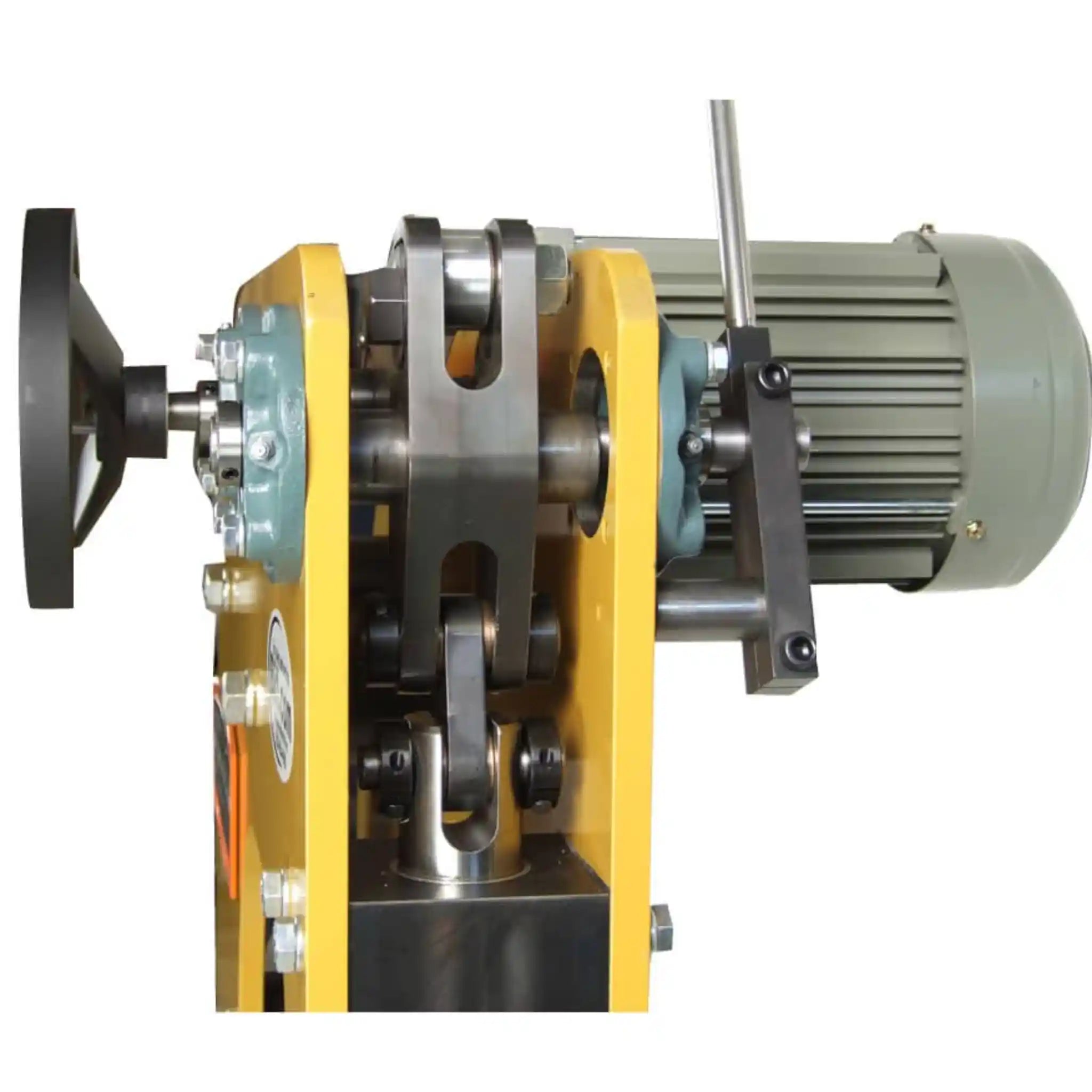 A close up image of the drive assembly on the PH-19 power hammer manufactured by Baileigh