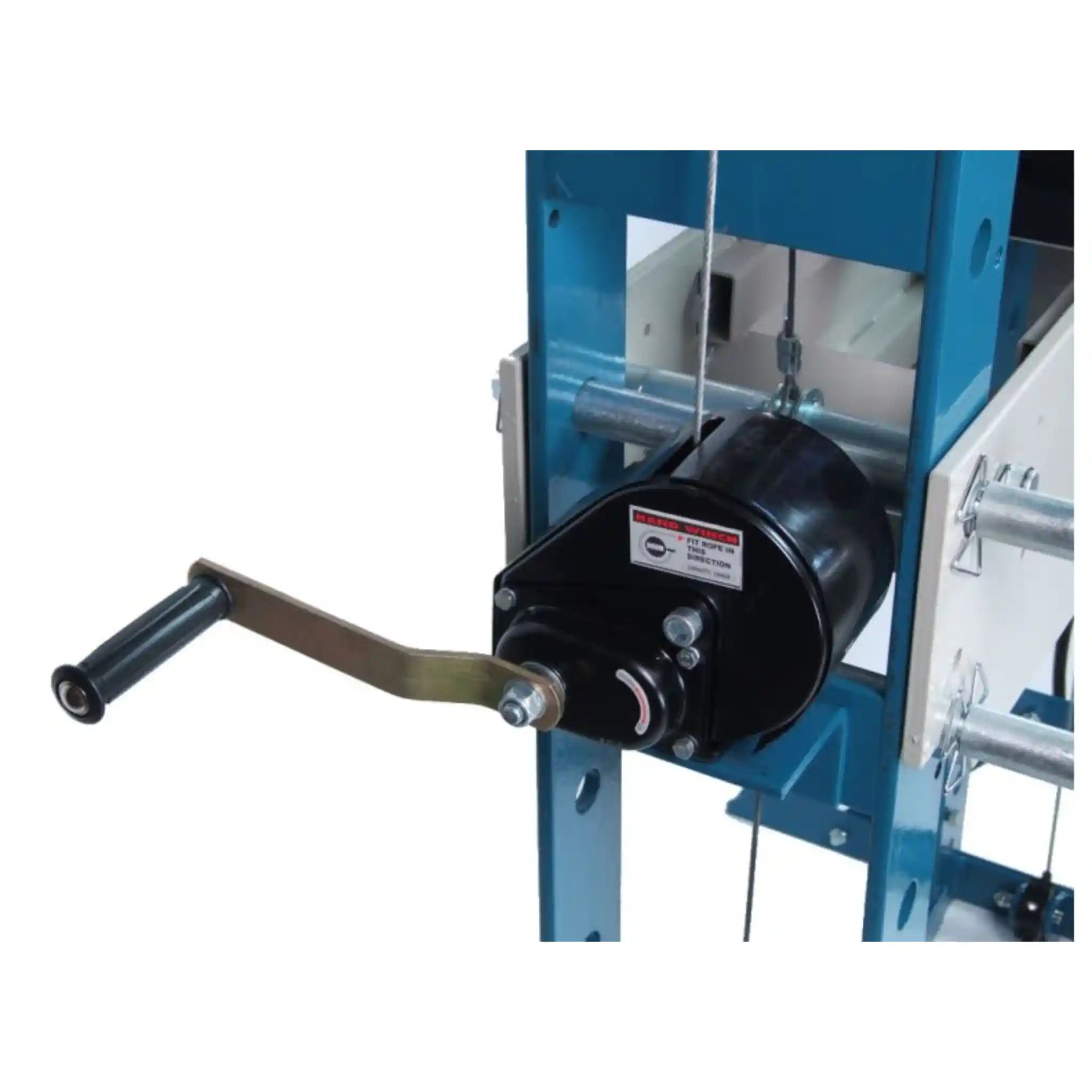 A side view image of the Baileigh HSP-50A press, showing the hand winch