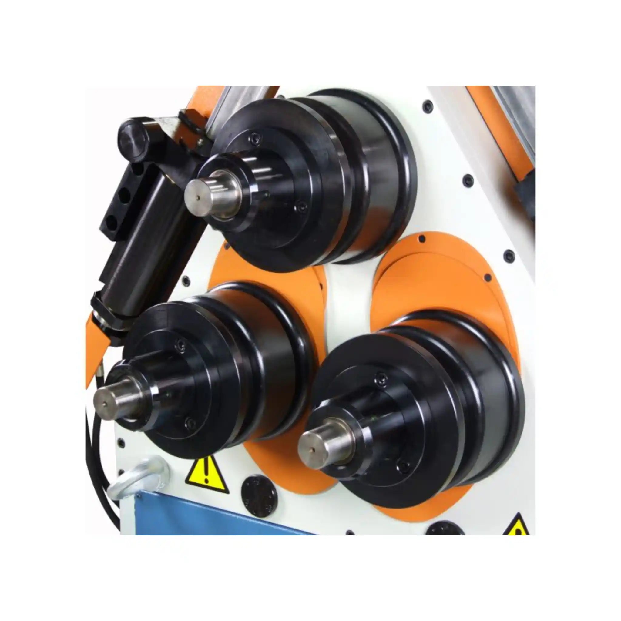 A image of the head on the  Baileigh R-H120 the image is taken from the front and shows the rolls