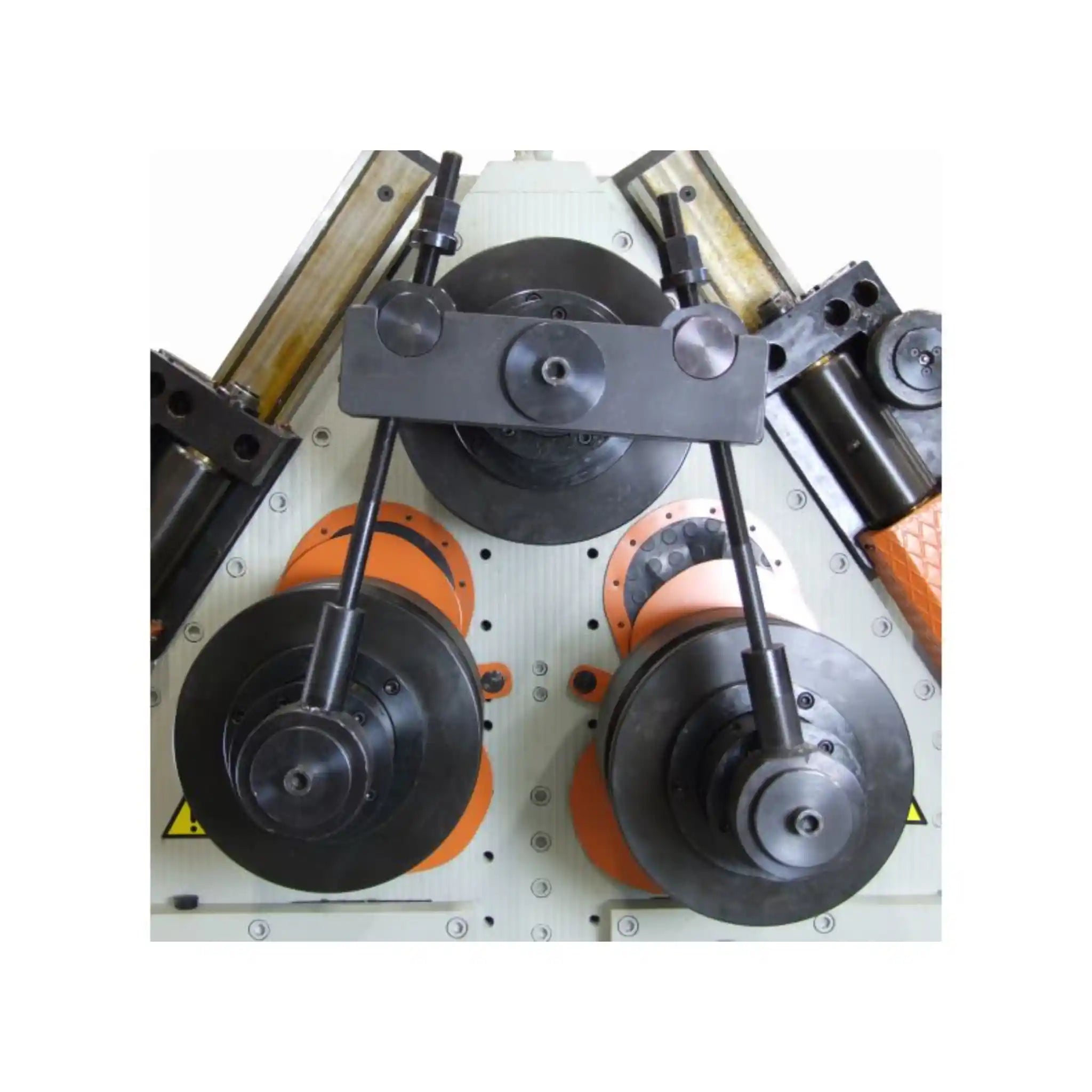 A front view image of the head installed on the R-H150 roll bender, manufactured by Baileigh