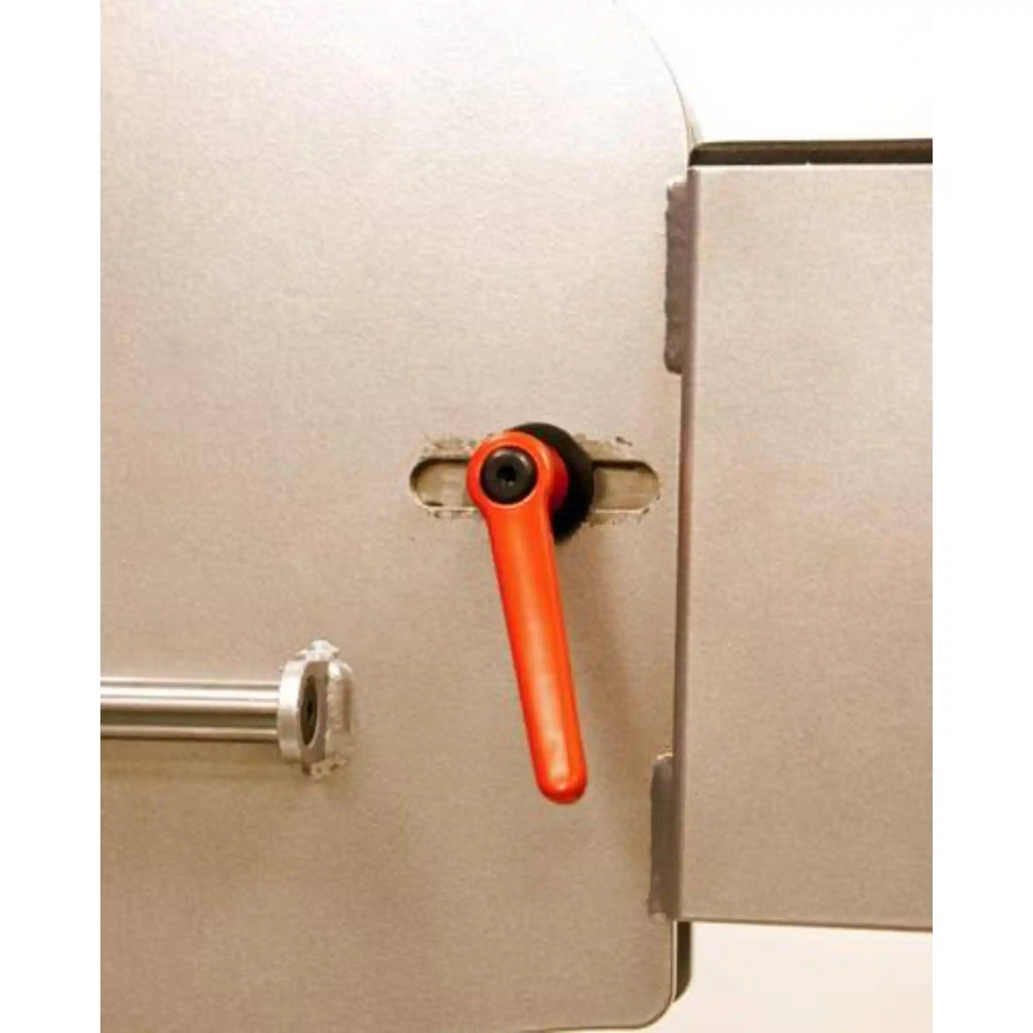 A image showing the lateral adjustment lever on the JS Tools Bead Roller