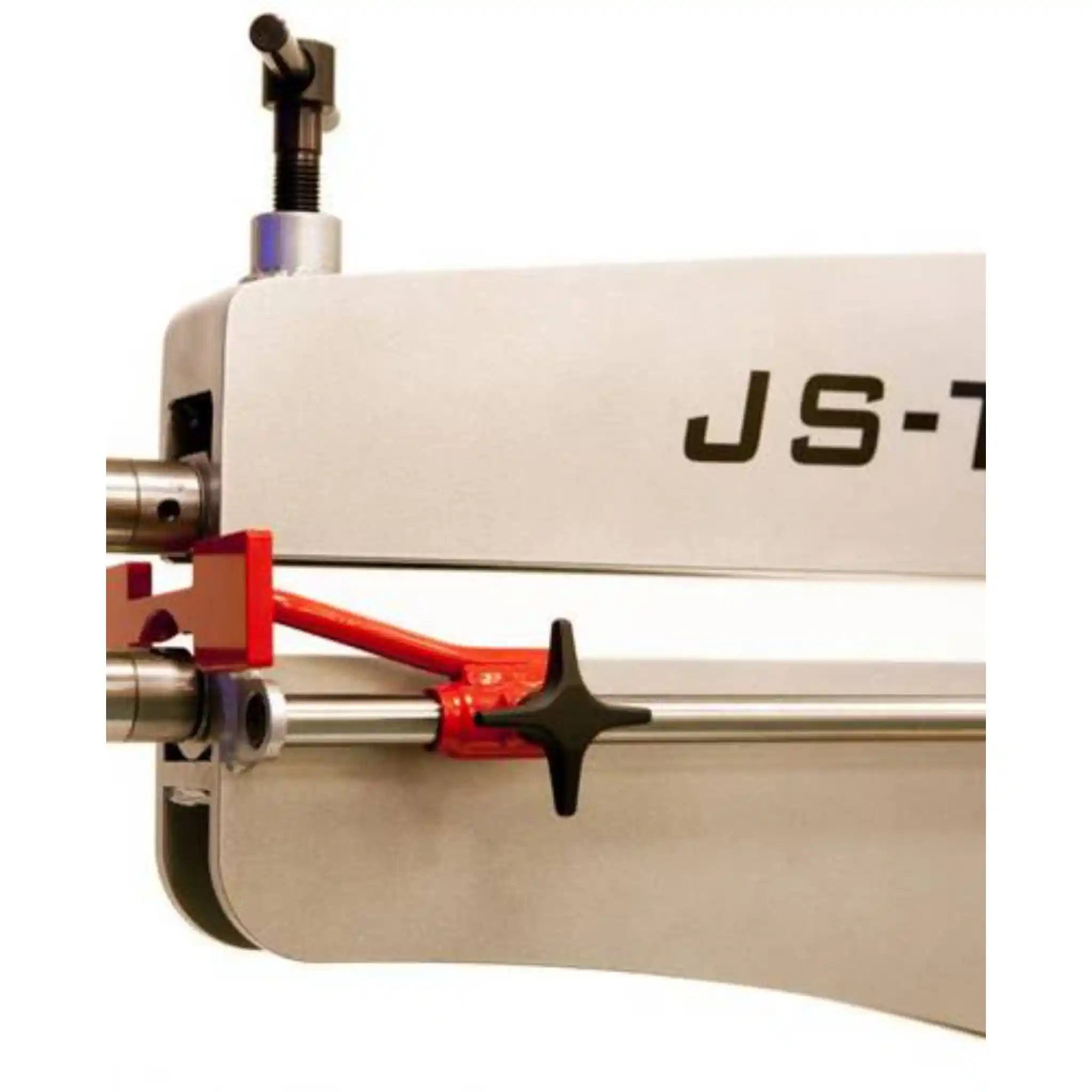 A close up image taken of the upper drive shaft on the JS Tools Bead Roller