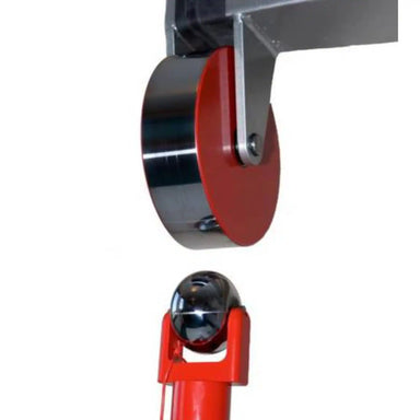 A image showing the upper and lower wheel installed on the JS Tools English Wheel