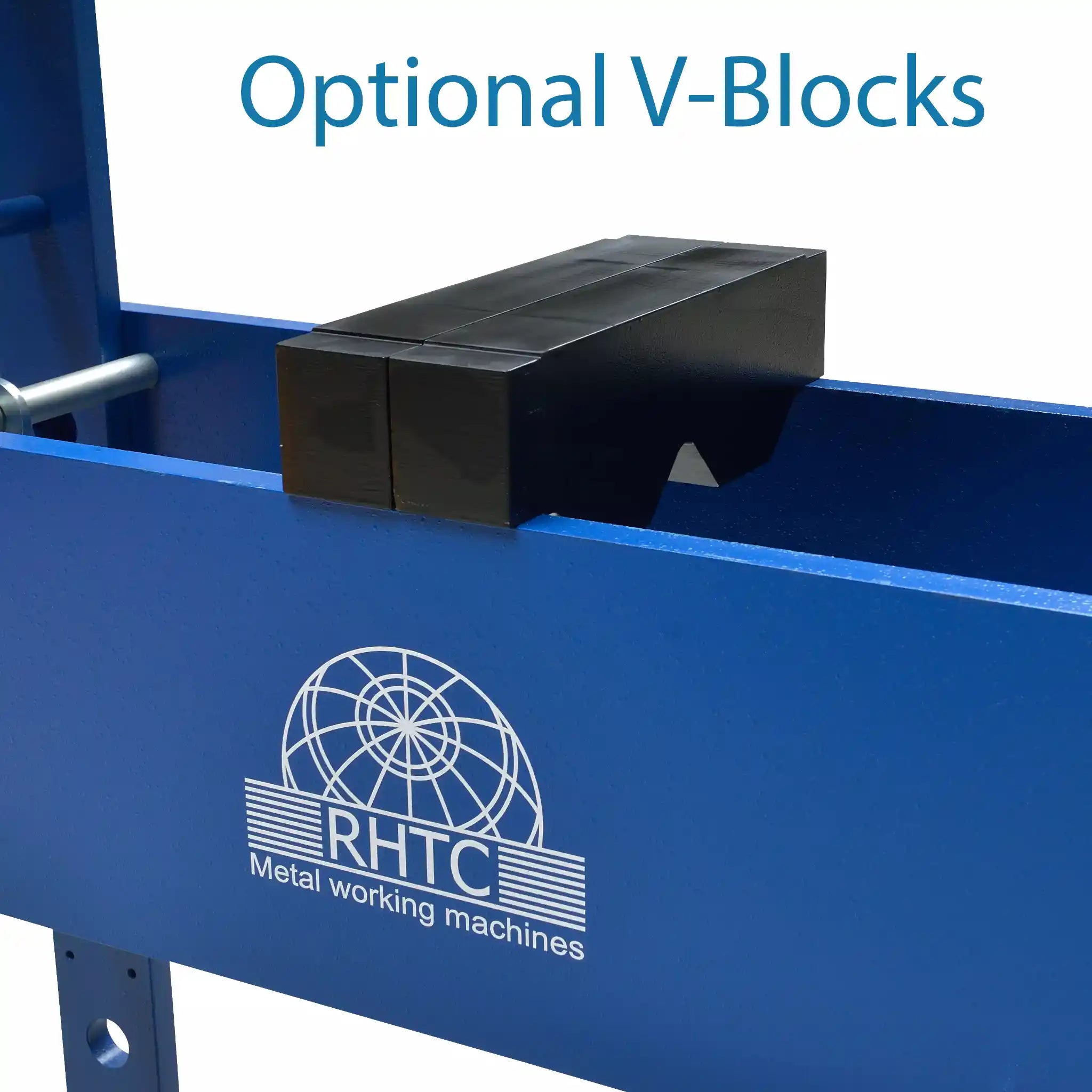 A image showing the optional V blocks installed, facing down, ready for pressing. The machine is the Profi Press 160 Ton M/H-M/C-2 with 1500mm working width