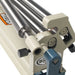 A top down image of  the roller adjustment lock feature on the Baileigh SR-5016M slip roller