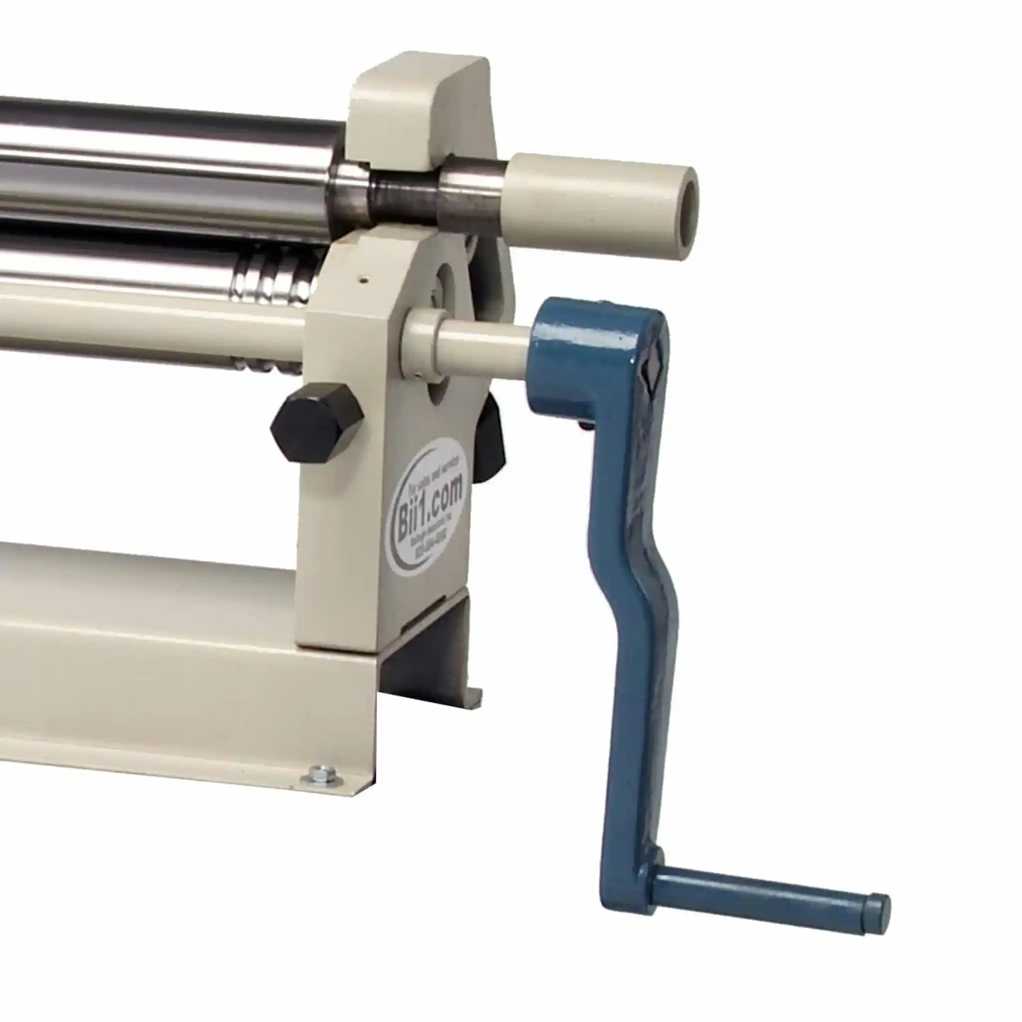 A image of the manual machine crank on the Baileigh SR-5016M slip roll
