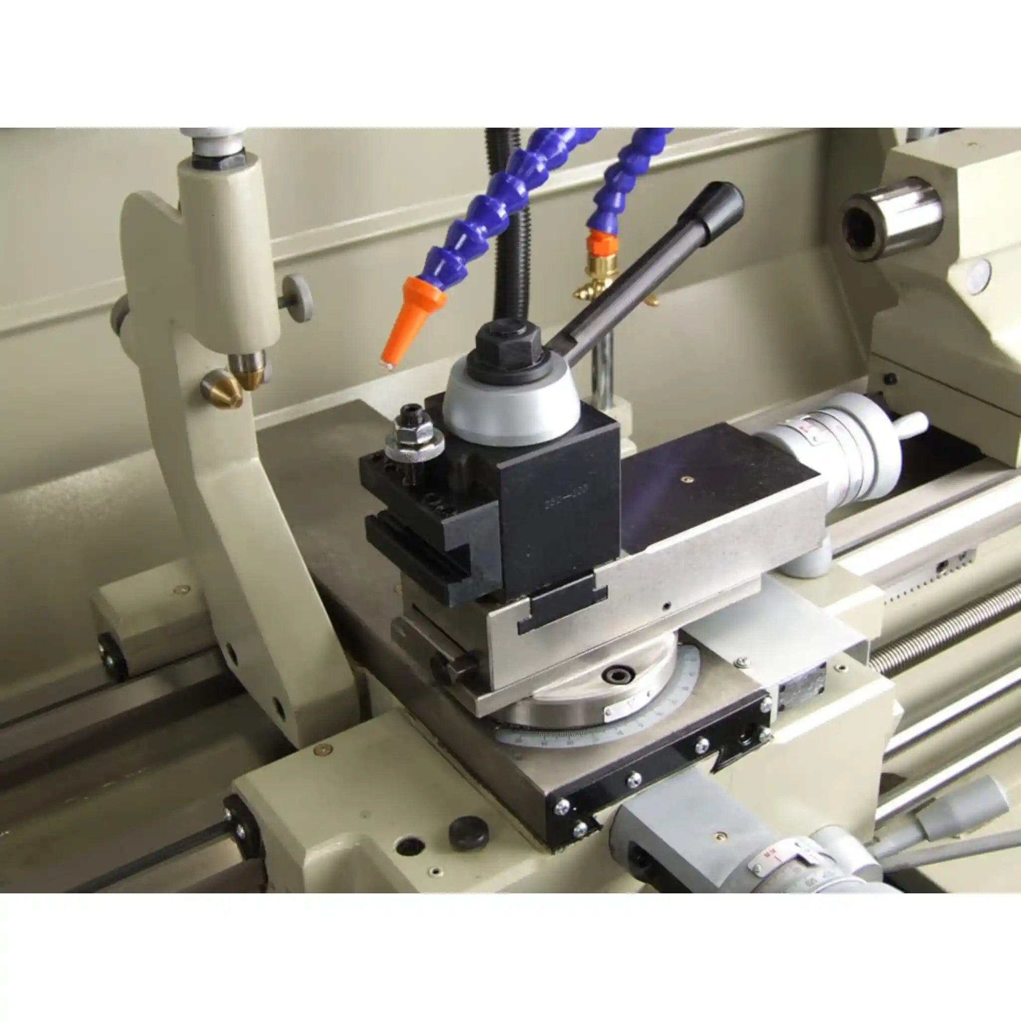 A image taken of the tool post installed on the Baileigh PL-1440E