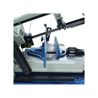 An image showing the vise and blade on the Baileigh BS-916M Bandsaw